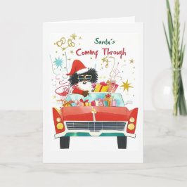 Cartes Pour Fêtes Annuelles Père Noël à venir | Salutation de Noël noire