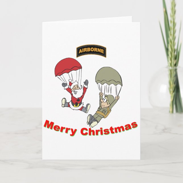 Cartes Pour Fêtes Annuelles Père Noël aéroporté II (Devant)
