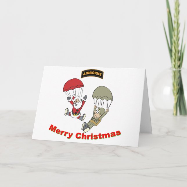 Cartes Pour Fêtes Annuelles Père Noël aéroporté II (Devant)