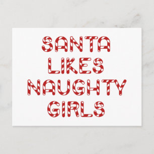 Cartes Pour Fêtes Annuelles Père Noël aime les filles coquines