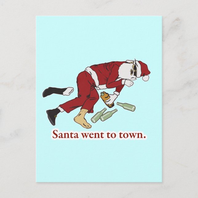 Cartes Pour Fêtes Annuelles père Noël_aller_à_ville (Devant)