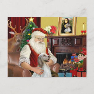 Cartes Pour Fêtes Annuelles père Noël Anglais Setter