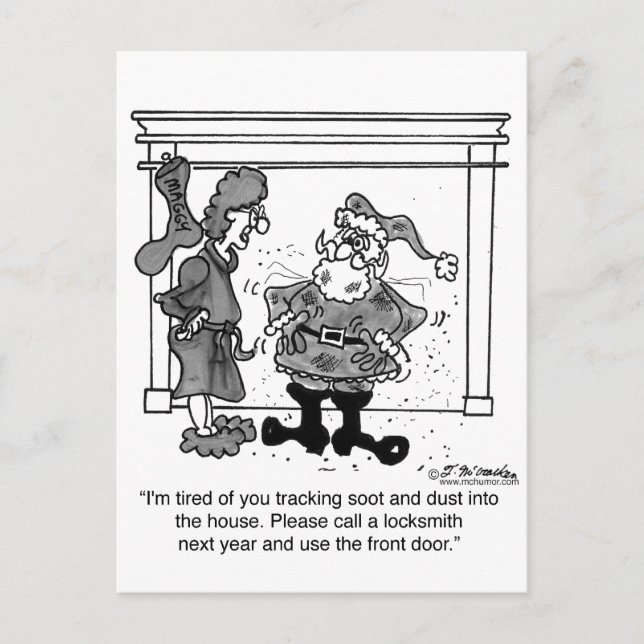 Cartes Pour Fêtes Annuelles Père Noël, appelez un serrurier (Devant)