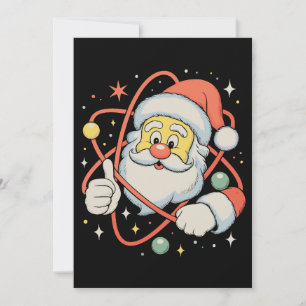 Cartes Pour Fêtes Annuelles Père Noël Atome Noël Science Xmas Vacances
