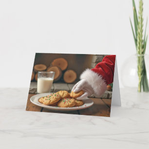 Cartes Pour Fêtes Annuelles Père Noël au coin de la cheminée