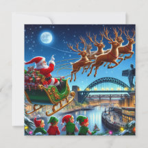 Père Noël au-dessus de la ville