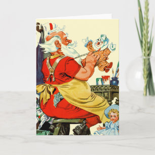 Cartes Pour Fêtes Annuelles Père Noël au travail