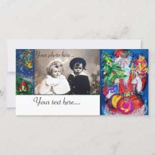 CARTES POUR FÊTES ANNUELLES PÈRE NOËL AVEC ARBRE DE NOËL ET CADEAUX