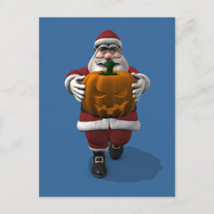 Cartes Pour Fêtes Annuelles Père Noël Avec Citrouille