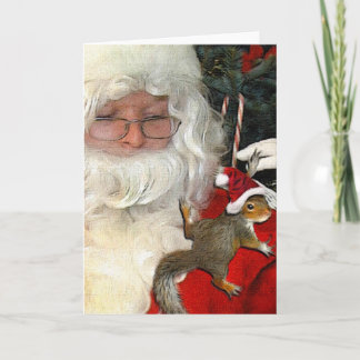 Cartes Pour Fêtes Annuelles "Père Noël avec des pattes de Père Noël de bébé "