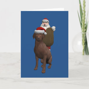 Cartes Pour Fêtes Annuelles Père Noël avec Labrador
