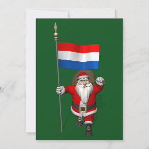 Cartes Pour Fêtes Annuelles Père Noël Avec L'Enseigne De La Pays-Bas