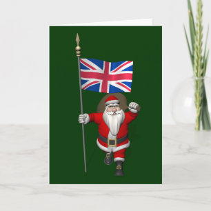 Cartes Pour Fêtes Annuelles Père Noël Avec L'Enseigne Du Royaume-Uni