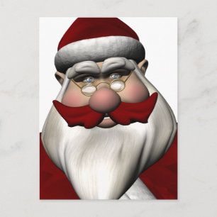 Cartes Pour Fêtes Annuelles Père Noël Avec Moustache Rouge