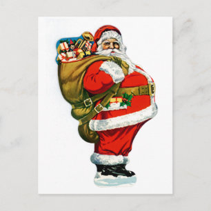 Cartes Pour Fêtes Annuelles père Noël avec sac de jouets