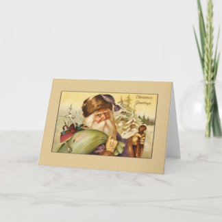 Cartes Pour Fêtes Annuelles Père Noël avec Sack Greys