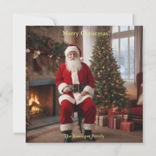 Cartes Pour Fêtes Annuelles Père Noël avec sapin de Noël