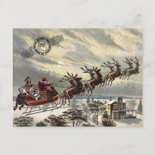 Cartes Pour Fêtes Annuelles Père Noël avec Sleigh