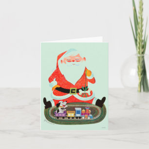 Cartes Pour Fêtes Annuelles Père Noël avec train