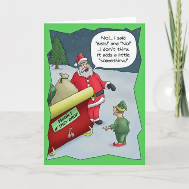Cartes Pour Fêtes Annuelles Père Noël Balls on Sleigh Grey Card (Devant)