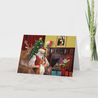 Cartes Pour Fêtes Annuelles Père Noël Basenji