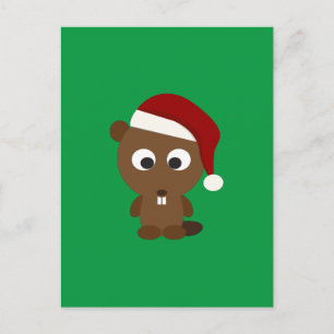 Cartes Pour Fêtes Annuelles Père Noël Beaver
