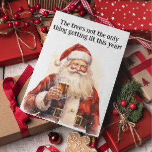Cartes Pour Fêtes Annuelles Père Noël Beer Lover Funny