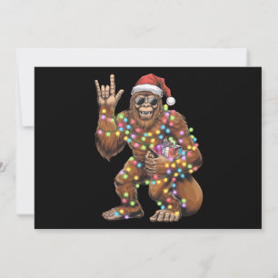 Cartes Pour Fêtes Annuelles Père Noël Bigfoot lumières de Noël Rock amusant