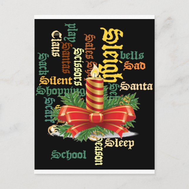 Cartes Pour Fêtes Annuelles Père Noël : Bonne journée et meilleure nuit. (Devant)
