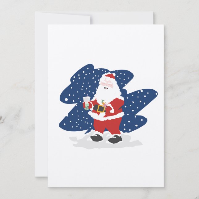 Cartes Pour Fêtes Annuelles Père Noël buvant du Bubble Tea (Devant)