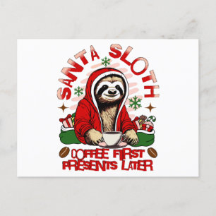Cartes Pour Fêtes Annuelles Père Noël café paresseux