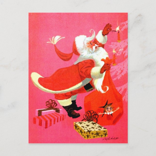 Cartes Pour Fêtes Annuelles Père Noël Candles (Devant)