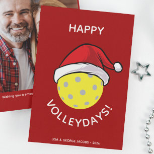 Cartes Pour Fêtes Annuelles Père Noël Casquette branché Pickleball Red Christm