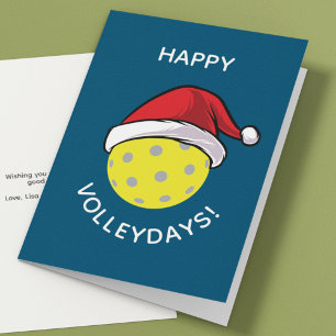 Cartes Pour Fêtes Annuelles Père Noël Casquette tendance Pickleball Blue Chris