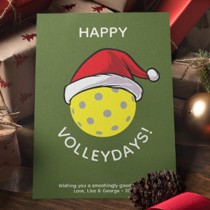Cartes Pour Fêtes Annuelles Père Noël Casquette tendance Pickleball Green Noël