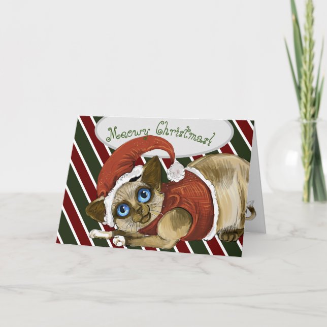 Cartes Pour Fêtes Annuelles Père Noël Christmas Kitty Holiday Card (Devant)