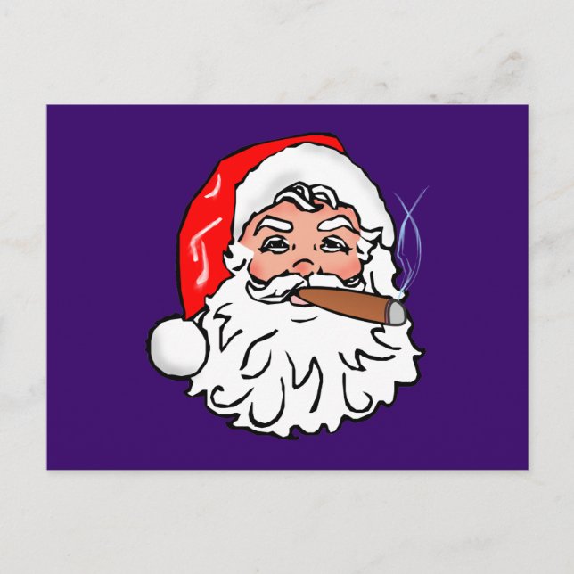 Cartes Pour Fêtes Annuelles Père Noël Cigare Père Noël (Devant)