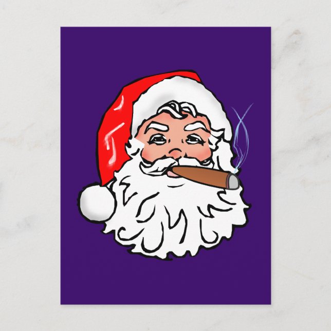 Cartes Pour Fêtes Annuelles Père Noël Cigare Père Noël (Devant)