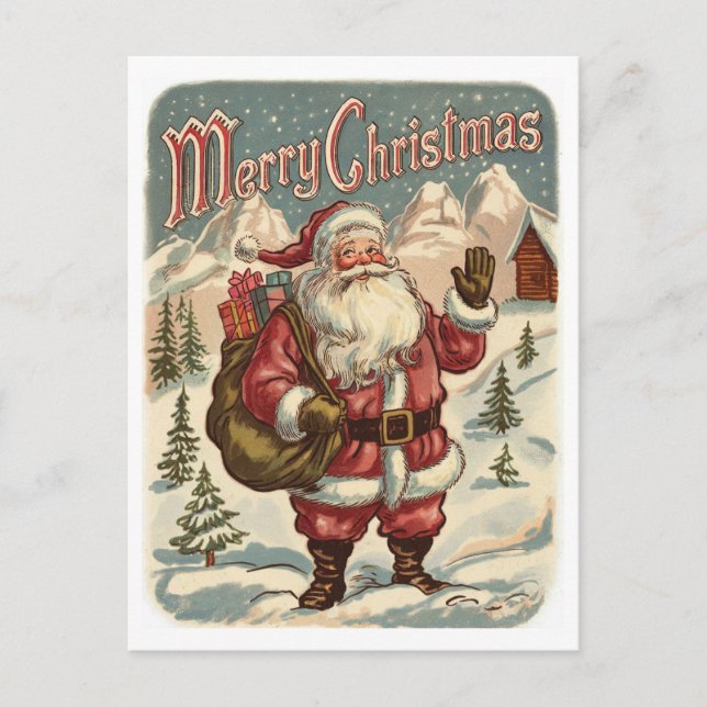 Cartes Pour Fêtes Annuelles Père Noël classique (Devant)