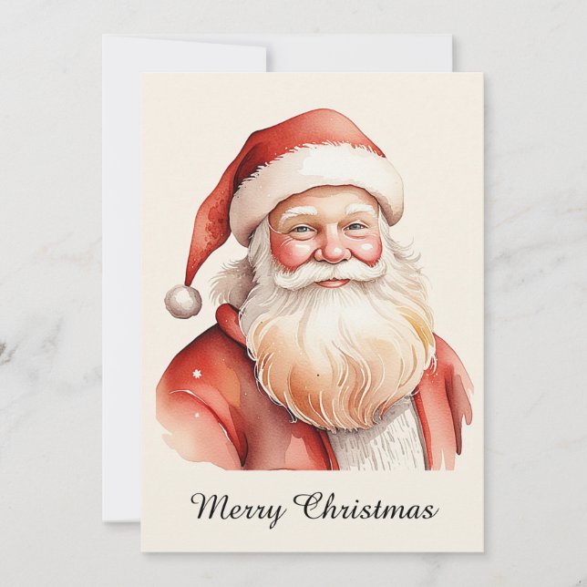 Cartes Pour Fêtes Annuelles Père Noël Classique Rétro Rustique Mignon (Devant)