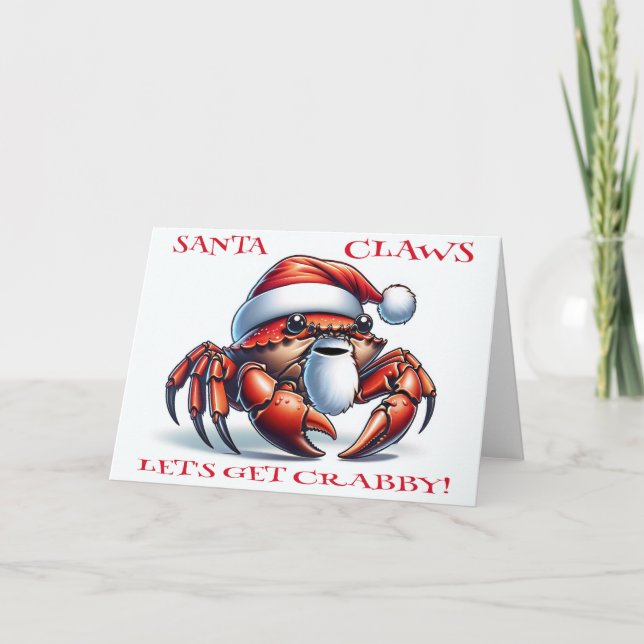 CARTES POUR FÊTES ANNUELLES PÈRE NOËL CLAWS - OBTENONS DU CRABBY ! (Devant)