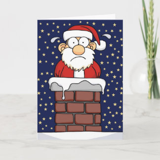 Cartes Pour Fêtes Annuelles Père Noël coincé
