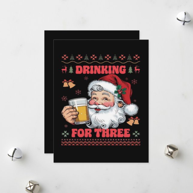 Cartes Pour Fêtes Annuelles Père Noël Couple Chirstmas (Devant/Arrière en situation)