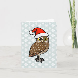 Cartes Pour Fêtes Annuelles Père Noël creusant le hibou