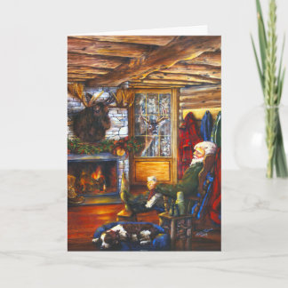 Cartes Pour Fêtes Annuelles Père Noël dans des vacances rustiques de Noël du