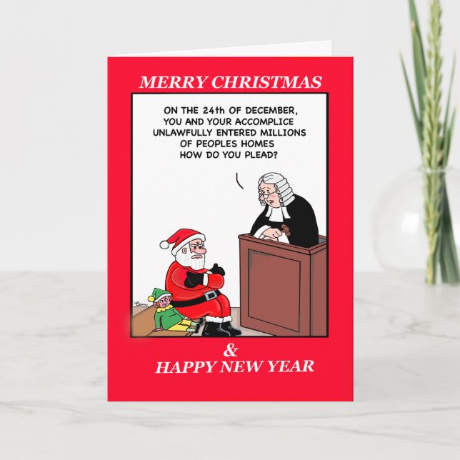 Cartes Pour Fêtes Annuelles Père Noël dans le problème à Noël (Devant)