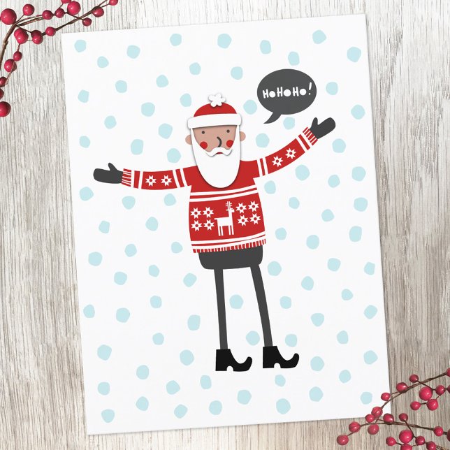 Cartes Pour Fêtes Annuelles Père Noël dans Skinny Jeans (Santa Claus in Skinny Jeans fun Holiday postcard)