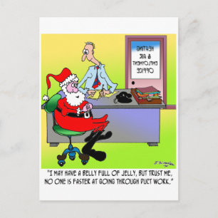 Cartes Pour Fêtes Annuelles père Noël Dans Un Bureau De Chauffage Et D'Emploi