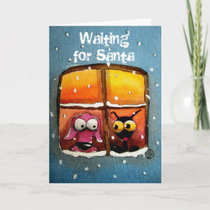 Cartes Pour Fêtes Annuelles Père Noël de attente