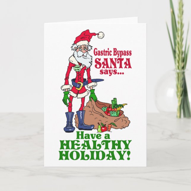 Cartes Pour Fêtes Annuelles Père Noël de contournement gastrique (Devant)